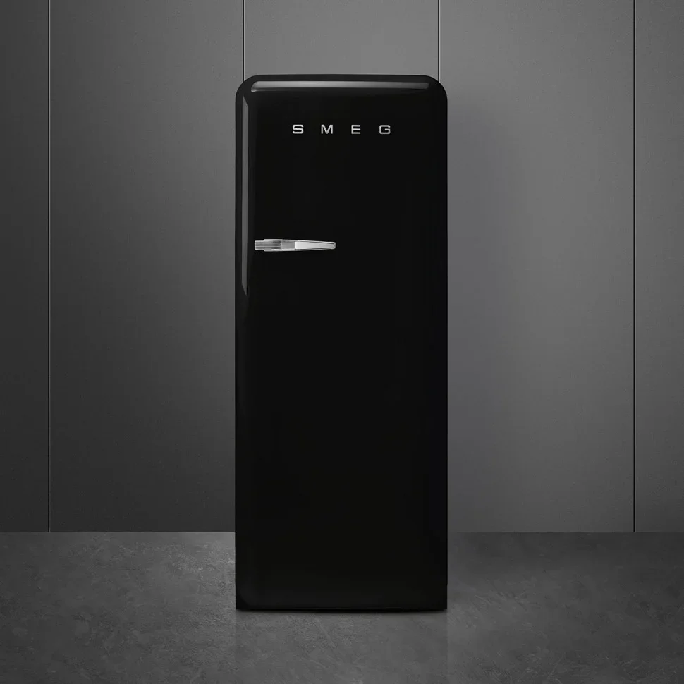SMEG FAB28RBL6 Отдельностоящий однодверный холодильник,стиль 50-х годов, 60 см, черный, петли справа